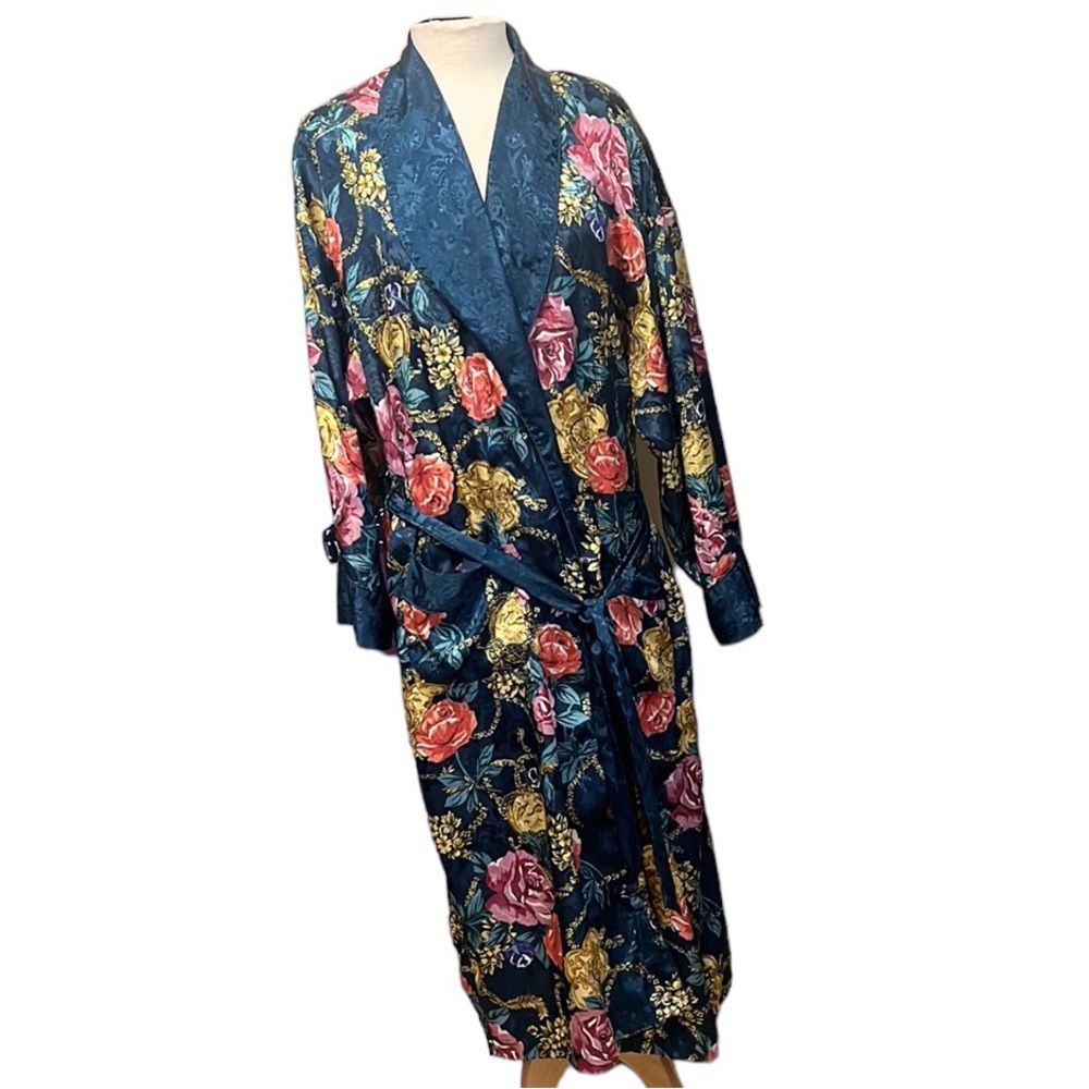 Vintage Victoria’s Secret Robe Floral Gold Label M Me… - Gem